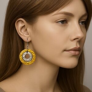 Ashley Nicole Gold, Silver tone Hammered Dangle Earrings Women's Fashion Jewelry